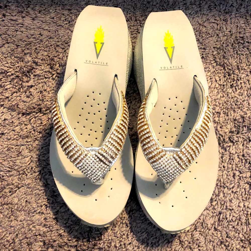 Volatile Flip Flops with Rhinestones